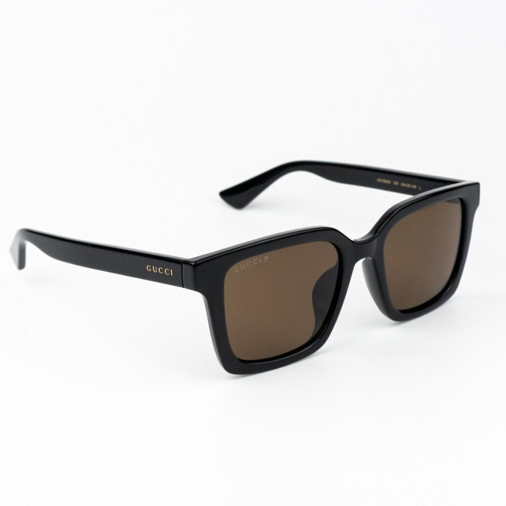 NEW Gucci GG1582SK 004 Shiny Black Brown Polarized Cat Eye Unisex Sunglasses - Picture 7 of 14